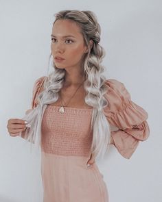 Pig Tail Braids, Stacked Braids, Kirsten Zellers, Tail Braids, Silver Blonde Hair, Silver Blonde, Golden Hair, New Place, You Know It