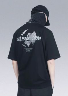 Globe Techwear T-shirt - Silenstorm® - X Simple Brand Logo, Black Techwear, Tactical Suit, Loose Vest, Cargo Vest, Summer Vest, Zipper Pants, Zip Sweater, Cuff Sleeves