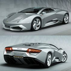 the concept car is shown in three different views