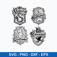 harry potter house crests svg files