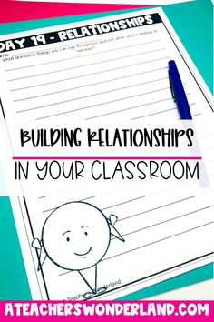 a notebook with the words building plations in your classroom on it