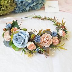 a flower crown is sitting on a table