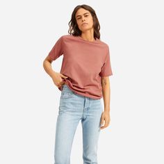 Women’s Air Oversized Crew Tee | Everlane Oversized Shirt Outfit, Clean Fashion, Style Inspiration Casual, Burnt Sienna, Comfy Fashion, Casual Style Outfits, Cute Casual Outfits