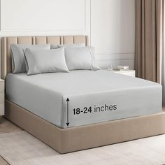 a bed with measurements for the size of it and how to put it on top