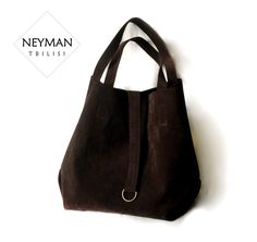 Oversize Chocolate Brown Vegan Suede Leather Tote With Same - Etsy Georgia Color Makeup, Suede Tote, Work Tote, Chocolate Color, Oct 30, Brown Bags, Small Crossbody Bag, Brown Suede, Metal Rings