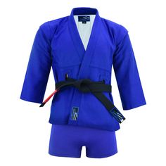 Introducing our PFG Ultimate Sambo Suits, FIAS approved for competition and training. Our suits are designed with high-quality materials for superior comfort, durability, and performance. The jacket is made of 100% cotton material, providing excellent breathability and moisture-wicking properties to keep you cool and comfortable during intense training sessions. The fabric is also soft and flexible, allowing for a full range of motion and maximum comfort. The shorts are made of high-quality poly Sporty Blue Sets For Sports Events, Fitted Navy Sports Outerwear, Navy Fitted Sports Outerwear, Functional Moisture-wicking Training Set, Fitted Training Sets, Functional Moisture-wicking Training Sets, Blue Sportswear Sets For Training, Blue Sportswear Training Set, Blue Sportswear Training Sets