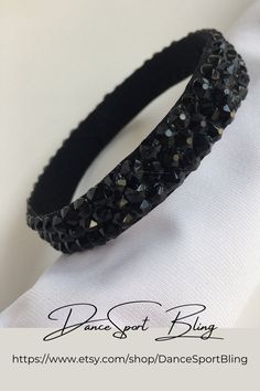 Swarovski Crystal Bracelet, Ballroom Dance Bracelet, ballroom jewelry, Bangle Bracelet, Jet Black Swarovski Crystal Bracelet 1/2" wide, Evening Rhinestone Bangle Bracelets, Evening Rhinestone Bangle Bracelet, Evening Bangle Bracelets With Rhinestones, Crystal Bangle Bracelet For Evening, Black Band Bracelets For Party, Black Band Bracelet For Party, Adjustable Crystal Bangle For Party, Adjustable Crystal Bangle Bracelet For Evening, Adjustable Crystal Bracelets For Evening