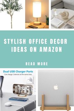 an advertisement for the stylish office decor ideas on amazon read more than it looks