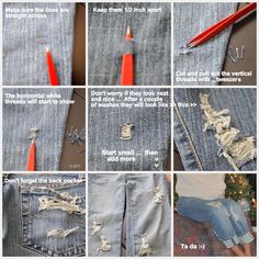 the instructions for how to make ripped jeans