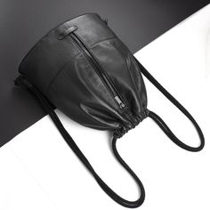 FREE SHIPPING Recycled repurposed genuine leather bag backpack gym bag with zipper patent leather Leather Shoulder Bag For Streetwear With Zipper, Functional Leather Bags For Streetwear, Black Large Capacity Drawstring Backpack, Black Leather Bag For Streetwear, Soft Leather Drawstring Bag For Daily Use, Daily Use Soft Leather Drawstring Bag, Black Drawstring Bag For Daily Use, Black Leather Shoulder Bag For Streetwear, Black Leather Streetwear Shoulder Bag