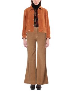 velvet, ribbed, brand logo, solid color, high waisted, flared cut, regular fit, 2 buttons, zipper closure, five pockets, stretch , Color: Camel , Size: 27 Flare Pants With Button Closure For Fall, Fall Flare Pants With Button Closure, Women Pants Casual, Brand Logo, Casual Pants, Camel, Khaki Pants, Casual Women, Solid Color