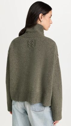 Nili Lotan Omaira Sweater | Shopbop Nili Lotan, Green Brands, Knit Turtleneck, China Fashion, Healthcare Professionals, Army Green, Sweater Outfits, Ribbed Knit, Fabric Weights