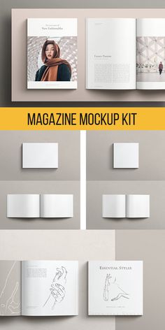 the magazine mock up kit is open and ready to be used