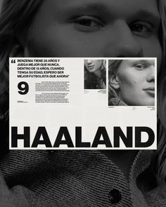 a woman holding up a piece of paper with the word haaland printed on it