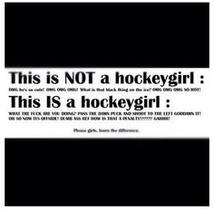 this is not a hockey girl poster with black and white text on the bottom right corner