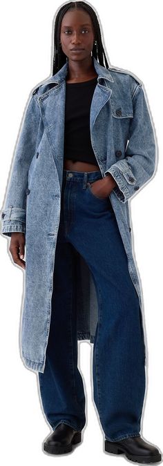 Double-breasted Denim Outerwear With Button Closure, Double-breasted Denim Jacket For Fall Workwear, Gap Jeans For Fall, Denim Outerwear With Belt Loops For Work, Winter Workwear Double-breasted Denim Jacket, Double-breasted Denim Jacket For Work, Double-breasted Denim Outerwear With Pockets, Fall Utility Jeans With Button Closure, Fall Gap Jeans