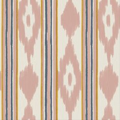 a pink and yellow striped wallpaper pattern