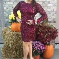 Size 8 Scala Homecoming Long Sleeve Dress. Worn Once. Glamorous Mini Dress For Fall Prom, Long Sleeve Homecoming Dresses For Party Season, Sequin Dresses For Prom In Fall, Sequin Prom Dress For Fall, Long Sleeve Sequin Dress For Homecoming Party, Elegant Long Sleeve Sequin Dress For Homecoming, Elegant Long Sleeve Sequin Homecoming Dress, Fall Prom Dress With Sequins, Glamorous Long Sleeve Homecoming Dresses