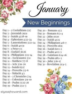 a calendar with flowers on it and the words january new beginnings