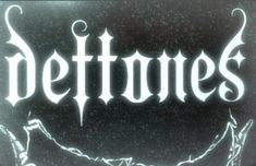 the logo for dettues is shown in black and white letters on a dark background