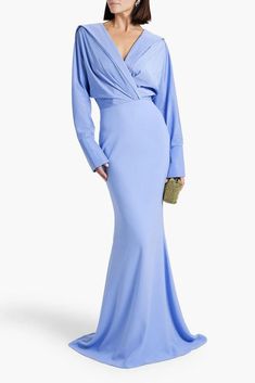 Model is 177cm/ 5'10' and is wearing an IT 40.Style yours with strappy sandals for your next dinner party or benefit.Gown.Taffeta.Crepe.Paneled.Draped.Buttoned cuffs.Train hem.Zip fastening along back.Ties at back.Non-stretchy fabric.Mid-weight fabric.Dry clean.Imported.Size & Fit:.Designed for a close fit.Fits true to size, take your normal size Crepe Gown, Capsule Outfits, Wardrobe Outfits, Designer Drapes, Knitwear Tops, Shoes With Jeans, A Train, Strappy Sandals, Diane Von Furstenberg