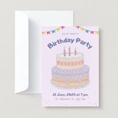 a birthday card with a cake on it