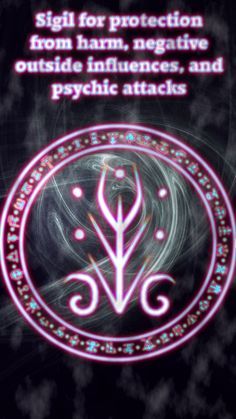 Sigil for protection from harm, negative outside influences, and psychic attacks Wiccan Protection, Unalome Tattoo, Psychic Attacks, Magia Das Ervas