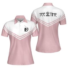 Tee Time Golf Short Sleeve Women Polo Shirt, White And Pink Golf Shirt For Ladies_4601 Generally designed for athletic wear, shirts are constructed with superior air permeability, offering you a dry and cool feeling during workouts or sports training. Whether you’re working hard to perfect your serve on the tennis court or hitting the links for a relaxing round of golf, this polo keeps you looking fresh and feeling good no matter where your day takes you. PRODUCT INFORMATION Material: Bird eye m Cheap Fitted Polo Shirt With Graphic Print, Nike Golf Polo Shirts, Polo Shirt Design Uniform, Shirt For Ladies, Golf Women, Funny Golf Shirts, Crazy Golf, Womens Golf Shirts, Pique Fabric