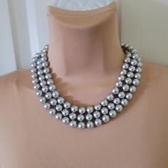 Vtg Kjl 3 Strand Pearl Gray Necklace Kjl Logo On Clasp Never Used Pearl Gray, Gray Necklace, Pearl Grey, Womens Jewelry Necklace, Choker, Pearl Necklace, Jewelry Necklaces, Necklaces, Women Jewelry