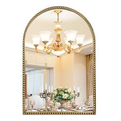 PRICES MAY VARY. Beaded Border Metal Mirror - This decorative wall mount mirror features rounded arch shape, solid beaded design and antique dark gold finish of frame, which completes a classic-style decor. The composite frame construction ensures durability and stability. Besides, a sleek silhouette features a rounded top and straight bottom edge, adding to an artistic effect. 36"x24" Arch Wall Mirror - 24x36 inches mirror is the most standard size to put anywhere in your space. The large bathr Delta Champagne Bronze, Gold Vanity Mirror, Wall Mount Mirror, Arch Wall Mirror, Arched Wall Mirror, Large Bathroom Mirrors, Gold Mirrors, Beaded Frame, Arched Wall