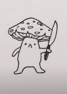 a drawing of a cartoon character holding a pizza