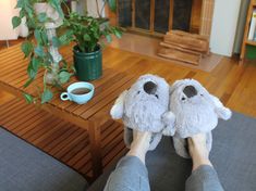 "* One Size * Footbed measures 10.5\" * Fits up to Women's size 10.5 / Men's 9 What's even cuter than a Koala? Two Koalas! These adorable house slippers feature the big fuzzy ears, and the adorable eyes and noses of the koala bear. Made with super soft plush uppers, velvety linings, cushioned foam footbeds, and non-slip grips on soles. Fast Shipping Times We operate M-F, and will ship out your item out as soon as we receive payment. Most orders are shipped in less than a day. Orders placed on Sa Bear Paw Slippers Womens, Koala Slippers, Teady Bear Slippers, Koala Sock Plush, Koala Socks, Animal Slippers, The Big Lebowski, Bear Stuffed Animal, House Slippers