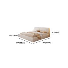 a bed with measurements for the headboard and foot board in front of white background