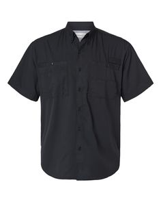 Hatteras Performance Short Sleeve Fishing Shirt - BLACK - L | Paragon Hatteras Performance Short Sleeve Fishing Shirt in Black Size Large | Polyester Rod Holder, Fishing Outfits, Fishing Shirts, Work Shirts, Casual Button Down Shirts, Black Shirt, For Everyone, Button Up Shirts, Casual Shirts