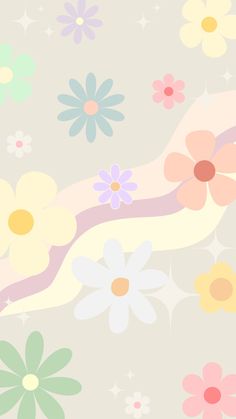 an abstract floral background with pastel colors and stars on the bottom half of the image