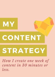 the words, my content strategy how i create one week of content in 30 minutes or less