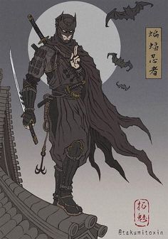 Art Dc Comics, Batman Ninja, Batman Fan Art, Joker Batman, Samurai Artwork, Ninja Art, Heroic Fantasy, Batman Artwork