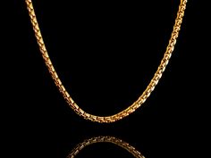 Mens 14K Gold Round Box Chain Necklace  The round box chain is a rounded version of the square box chain. It is one of the most popular newer designs which looks amazing by itself or when worn adding a pendant to it.  Details  * Metal:  14kt 575 Solid Real Gold (Proper 14K Stamped / Not Plated) * Condition : Brand New * Finish : Polished * Length: Selectable * Width: = 3.5 mm * Clasp/Bail: Matching Lobster Claw Clasp (please see photo for details) Weight break down in every length. * 16 inch  ap Luxury Jewelry With Rolo Chain, Mens Necklace, Box Chain Necklace, Gold Chains For Men, Round Box, Men's Necklace, Chains For Men, Box Chain, 14kt Gold