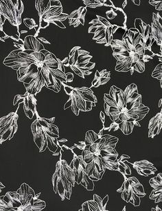 black and white floral print fabric