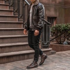 Men's Flight Jacket In Rich Brown 'Black Coffee' Leather - Thursday Mens Flight Jacket, Leather Flight Jacket, Thursday Boots, Boot Companies, Aviator Jackets, Types Of Jackets, Aviator Style, Flight Jacket, Genuine Leather Jackets