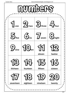 the numbers worksheet for children to learn