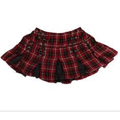 Amazing Tripp Nyc Plaid Skirt Mini Skirt. Red Plaid W/Lace Up Details & Pleats With Black On The Inside. Size Medium Plaid Skirt Mini, Red Plaid Mini Skirt, Red Plaid Skirt, Skirt Medium, Concert Fits, Tripp Nyc, Skirt Mini, Plaid Mini Skirt, Plaid Skirt