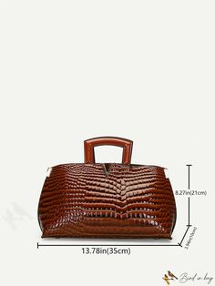 BirdinBag - Chic Crocodile Pattern Brown Tote Bag: Exude Sophistication with Style Brown Crocodile Pattern Shoulder Bag For Business, Chic Crocodile Pattern Shoulder Bag For Business, Chic Shoulder Bag With Crocodile Pattern For Professionals, Chic Business Shoulder Bag With Crocodile Pattern, Chic Crocodile Pattern Formal Shoulder Bag, Chic Formal Shoulder Bag With Crocodile Pattern, Elegant Office Shoulder Bag With Crocodile Pattern, Elegant Crocodile Pattern Shoulder Bag For Office, Chic Formal Crocodile Pattern Shoulder Bag