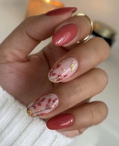 Unghie Sfumate, Almond Acrylic Nails, Her Nails, Autumn Nails, Floral Nails, Pretty Acrylic Nails, Chic Nails, Short Acrylic Nails, Cute Acrylic Nails