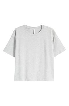 Work up a sweat in this crewneck T-shirt cut with a boxy fit from a lightweight blend that will help keep you cool no matter what you do. 21" length (size Medium) Crewneck Short sleeves 47% pima cotton, 47% Tencel® modal Tencel modal is a sustainably produced fiber made with closed-loop processing and is certified with the EU Ecolabel as having a low environmental impact throughout the entire lifecycle Machine wash, dry flat Made in Peru Sporty Boxy Fit T-shirt For Everyday, Basic Crew Neck Muscle Tee For Streetwear, Relaxed Fit Crew Neck T-shirt In Athleisure Style, Relaxed Fit Crew Neck T-shirt For Athleisure, Casual Boxy Fit Crew Neck T-shirt, Oversized Casual Cropped T-shirt With Crew Neck, Casual Boxy Fit T-shirt With Crew Neck, Boxy Fit Crew Neck T-shirt For Everyday, Oversized Crew Neck Cropped T-shirt For Everyday