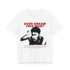 This ATEEZ San 'Ever Dream This Man?' t-shirt is the perfect gift for Atiny and Kpop fans! Also, visit bit.ly/willow24 to get 30% off coupon code. THE DESIGN IS PRINTED (NOT HEAT-PRESSED) on a high-quality and super soft Bella Canvas shirt. MATERIALS ------------------- * Solid colors: 100% ring-spun cotton * Heather Peach, Heather Dusty Blue, Heather Lilac, Heather Ice Blue: 99% ring-spun cotton, 1% polyester * Heather Forest, Heather Deep Teal, Dark Grey Heather, Heather Raspberry, Heather Orchid: 52% ring-spun cotton, 48% polyester SIZING ------------- Bella Canvas shirts are in unisex sizes closer to men's slim fit. Please refer to the sizing chart included in the pictures. Bella Canvas 3001 runs true to size. CUSTOMER SATISFACTION GUARANTEED ------------------------------------------- White Kpop T-shirt With Crew Neck, Kpop T-shirt With Screen Print Crew Neck, White Kpop T-shirt For Streetwear, Kpop Graphic Design Crew Neck T-shirt, Kpop Streetwear T-shirt With Text Print, White Kpop T-shirt With Letter Print, White Kpop T-shirt With Graphic Print, Kpop Text Print T-shirt For Streetwear, Kpop Style Text Print T-shirt For Streetwear