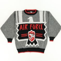 Air Force Cowichan Sweater All Over Print Long Sleeve Sweatshirt Men's L New Stretch material: % Weight: 1lb, 4oz Relaxed fit. Condition Rating: Ships within 24 hours (business days only) via USPS First Class Free Return Shipping Our goal is zero returns, because we want you to know exactly what you are purchasing and want you to receive exactly what you purchased.  We provide as many item details as possible to all of our listings, so be sure to check out the Item Specifics, Condition Descripti Sporty Graphic Print Sweater For Winter, Retro Crew Neck Sweatshirt For Winter, Crew Neck Sweater For College In Winter, Gray Crew Neck Sweater For Winter, Retro Winter Tops For College, Winter Sports Sweater With Letter Print, Fall Sports Sweater With Graphic Print, Graphic Print Sports Sweater For Fall, Sporty Crew Neck Winter Sweater