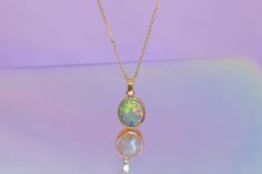 Unique High Luster Round Jewelry, Unique Round High-luster Jewelry, Unique Round High Luster Jewelry, Gold Opal Multi-stone Jewelry, Elegant Ethiopian Opal Necklace In Yellow Gold, Yellow Gold Ethiopian Opal Necklace, Yellow Gold Ethiopian Opal Multi-stone Jewelry, Yellow Gold Ethiopian Opal Round Necklace, Ethiopian Opal Multi-stone Yellow Gold Jewelry