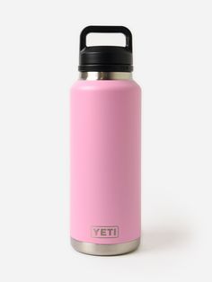 a pink yeti water bottle on a white background