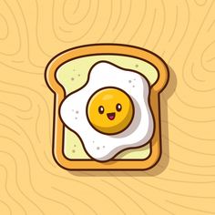 toast with an egg and smiling face on it